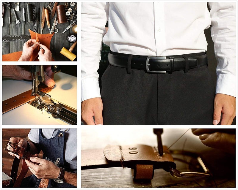 KM Legend Men's Genuine Leather Dress Belt with Premium Quality - Classic & Fashion Design for Work Business and Casual (eBlack, 30) - Image 2